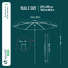 Parasol de jardin inclinable avec aeration et sac bandouliere 270cm vert olive - voonot.com