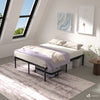 Cadre de lit metal avec fixation sommier et hauteur 36cm 140x190cm noir - voonot.com
