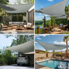 Voile d'ombrage Rectangulaire en Polyester Imperméable avec Kit de Montage 3x5m Gris - voonot.com