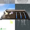 Auvent de porte marquise 100x80 cm transparent en Polycarbonate anti UV Marron - voonot.com
