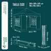 Tonnelle de jardin renforcée 3x3m pliable Barnum avec 4 parois latérales et fenêtres vert - voonot.com