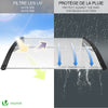 Auvent de porte marquise 100x80 cm transparent en Polycarbonate anti UV Noir - voonot.com
