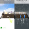 Auvent de porte marquise 200x80 cm transparent en Polycarbonate anti UV Marron - voonot.com