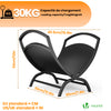 Range Buche Support a bois 40.5x32x33cm en Metal noir - voonot.com