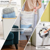 Panier a linge pliable 100L avec sac intérieur cadre bambou et couvercle beige - voonot.com