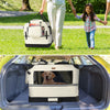 Sac transport pliable chien chat caisse cage portable 70x52x52cm beige - voonot.com