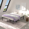 Cadre de lit metal avec fixation sommier et hauteur 36cm 180x200cm noir - voonot.com