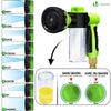 Tuyau d’Arrosage Extensible 15m avec Récipient Savon et accessoires vert - voonot.com