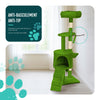 Arbre a chat 112cm multi niveaux Griffoir et niche Vert - voonot.com