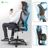 Fauteuil de Bureau Ergonomique pivotant avec appui tête et dossier toile respirant Gris - voonot.com