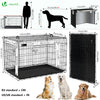 Cage pour chien pliable avec 2 portes verrouillable plateau amovible et housse de protection 122x75x81cm - voonot.com