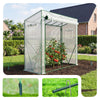 Serre de jardin Serre tomates avec porte et fenetres moustiquaire bache PE renforcee 135g/m2 200x77x170cm Blanc - voonot.com