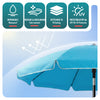 Parasol de jardin 2m avec ancrage sol et sac de transport Turquoise - voonot.com