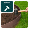 Bordure de jardin PE flexible 20M x 8 CM avec piquets marron - voonot.com