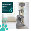 Arbre a chat 112cm multi niveaux Griffoir et niche Gris - voonot.com