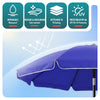 Parasol de jardin 2m avec ancrage sol et sac de transport Bleu - voonot.com