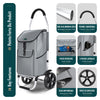 Chariot de course pliable aluminium 2 roues gris - voonot.com