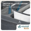 Panier a linge 2 compartiments et sacs amovibles auto ajustant avec couvercle 150L Anthracite - voonot.com