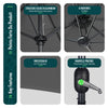 Parasol Jardin Double Aluminium 150 x 300 cm gris - voonot.com