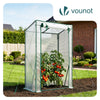 Serre de jardin Serre tomates avec grande porte enroulable bache PE renforcee 135g/m2 100x50x150cm Blanc - voonot.com