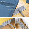 Balai microfibre et Seau Essoreur avec 6 serpillères Réutilisables Balai Plat Double compartiment gris - voonot.com