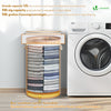 Panier a linge en bambou rond avec couvercle 58L - voonot.com