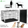 Cage pour chien pliable avec 2 portes verrouillable plateau amovible 107x70x78cm - voonot.com