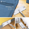 Balai microfibre et Seau Essoreur avec 6 serpillères Réutilisables Balai Plat Double compartiment blanc - voonot.com