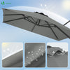 Parasol deporte inclinable Premium carre avec housse protection 3x3m Roma Gris - voonot.com