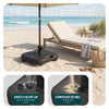 Pied de parasol sable et eau pour mat 38/48mm 22L HDPE noir - voonot.com