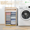 Panier a linge en bambou rectangulaire avec couvercle 72L - voonot.com