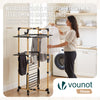 Sechoir a linge vertical tour etendoir pliable 3 niveaux 99x69x135.5 cm style bois noir - voonot.com