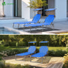Transat pare soleil Textilene et range magazine Lot de 2 pcs Bleu - voonot.com