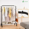 Portant a Vetements avec etagere Chaussures 8 Crochets Lateraux 110x41x150cm metal Noir - voonot.com