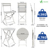Ensemble bistro extérieur 1 table 2 chaises acier blanc - voonot.com