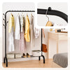 Portant a Vetements avec etagere Chaussures 8 Crochets Lateraux 110x41x147cm metal Noir - voonot.com