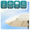 Parasol de jardin 2m avec ancrage sol et sac de transport Beige - voonot.com