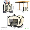 Sac transport pliable chien chat caisse cage portable 50x35x36cm beige - voonot.com