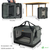 Sac transport pliable chien chat caisse cage portable 70x52x52cm gris - voonot.com