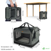 Sac transport pliable chien chat caisse cage portable 50x35x36cm gris - voonot.com
