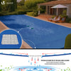 Bache piscine rectangulaire double couche en Polyethylene 160 gr/m2 avec filet ecoulement 5x10m Bleue - voonot.com