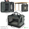 Sac transport pliable chien chat caisse cage portable 82x60x60cm gris - voonot.com
