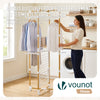 Sechoir a linge vertical tour etendoir pliable 4 niveaux 99x69x175.5 cm style bois blanc - voonot.com