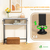 Console table 2 niveaux style industriel en metal et MDF 80x24x80 cm Blanc - voonot.com