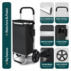 Chariot de course pliable aluminium 2 roues avec sac isotherme noir - voonot.com