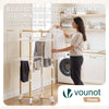 Sechoir a linge vertical tour etendoir pliable 3 niveaux 99x69x135.5 cm style bois blanc - voonot.com