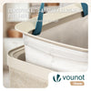 Panier a linge 2 compartiments et sacs amovibles auto ajustant avec couvercle 150L Beige - voonot.com