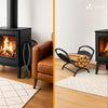 Range Buche Support a bois 40.5x32x33cm en Metal noir - voonot.com