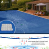 Bache piscine rectangulaire double couche en Polyethylene 160 gr/m2 avec filet ecoulement 8x14m Bleue - voonot.com