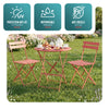 Set de Bistro en metal 1 table 2 chaises Rouge brique - voonot.com